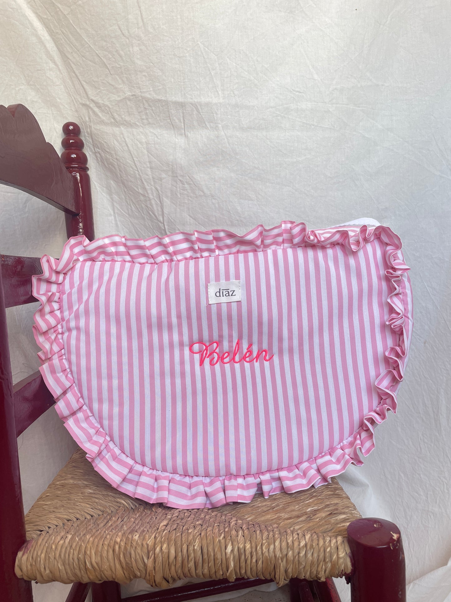 Bolso media luna rosa