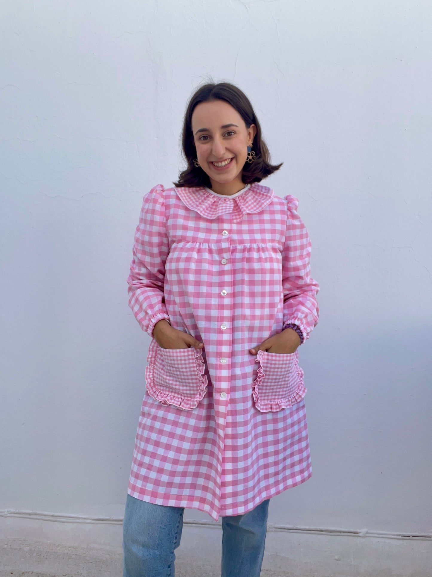 Bata Manga Larga Rosa