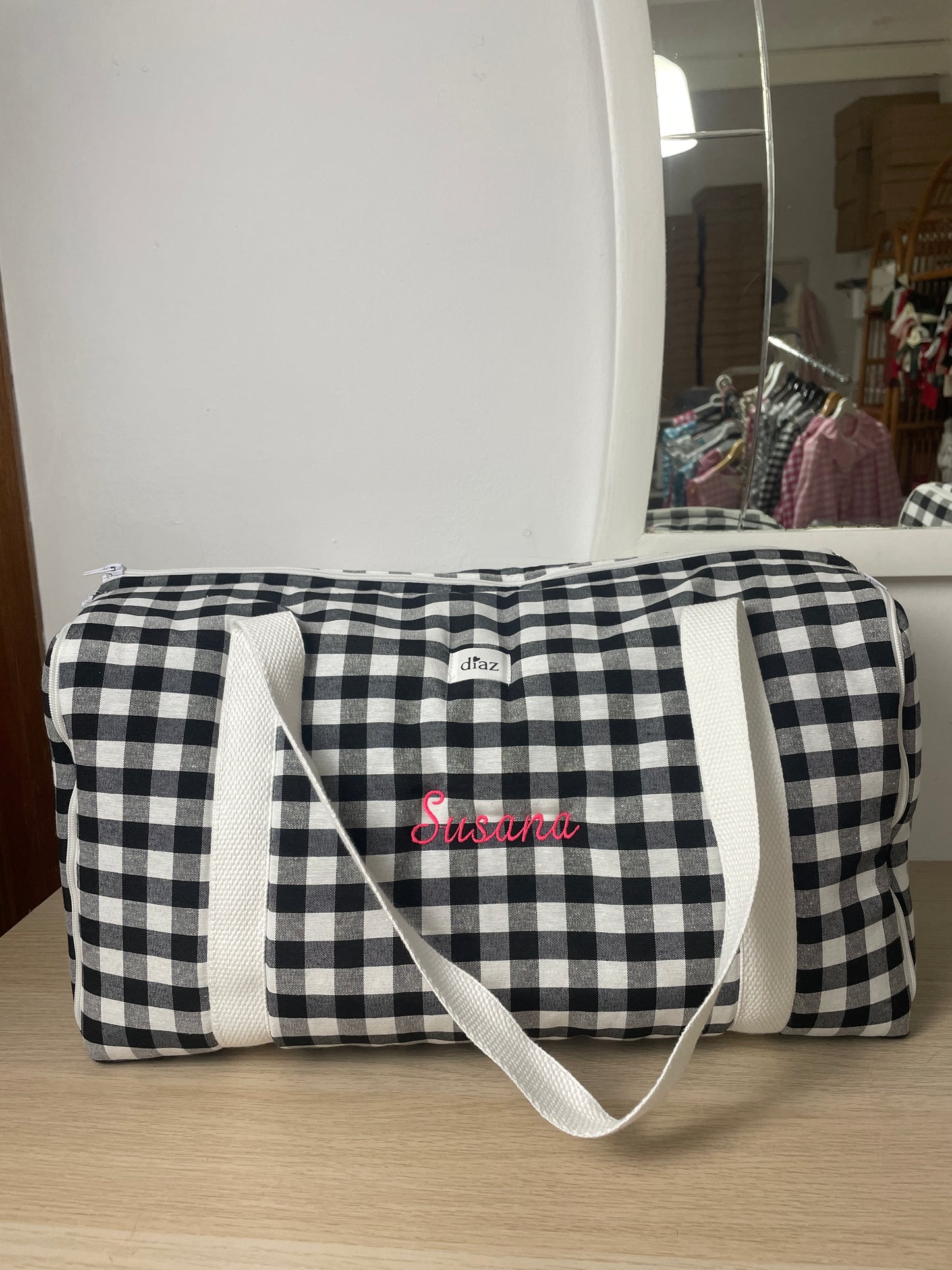 Bolsa Convertible Vichy Negro