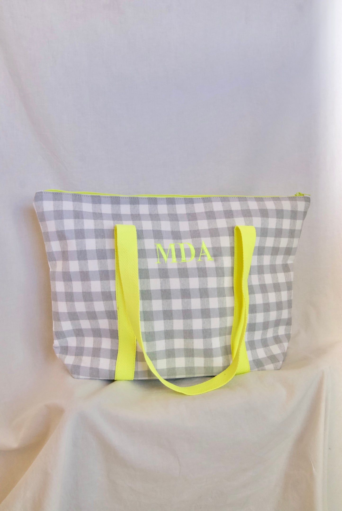 Bolso Vichy Gris y Amarillo