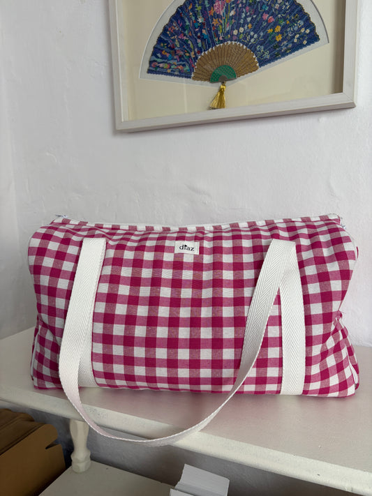 Bolsa Convertible Vichy Rosa Frambuesa